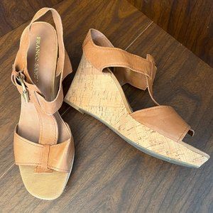 Franco Sarto Chaz leather with cork platform Women size 11M